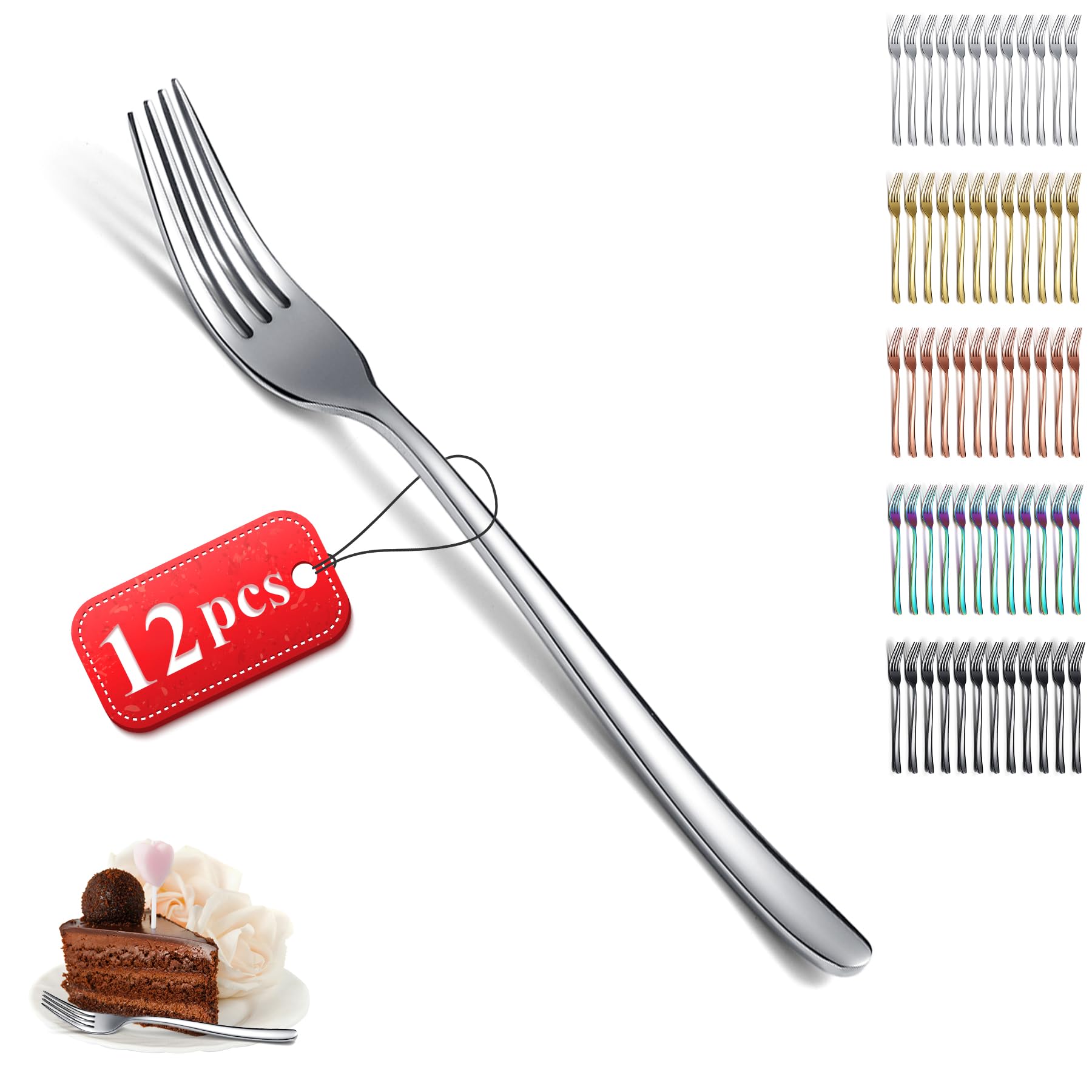 Kyraton 12-Piece Stainless Steel Dinner Forks Set - 8.15