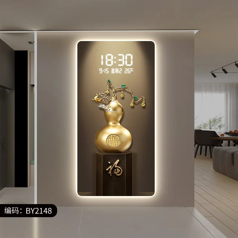 Deer Scenery Digital Wall Clock with Large Display - Modern LED Alarm Clock for Bedroom, Living Room, Office & Home Decor