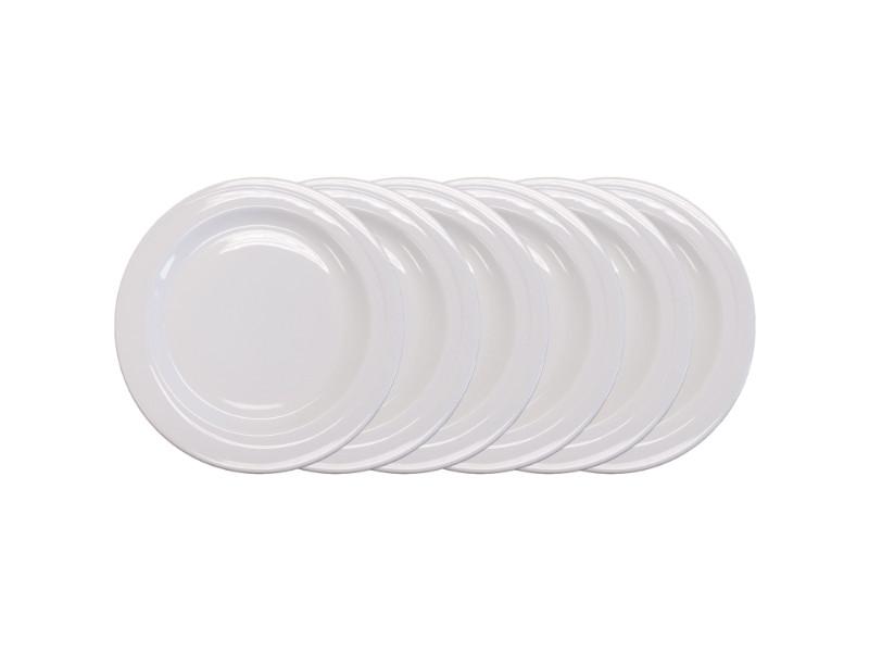 BergHOFF Elan 8.5-Inch Porcelain Wide Rim Salad Plates, Set of 6 - Elegant Dinnerware for Restaurants, Catering & Home Entertaining