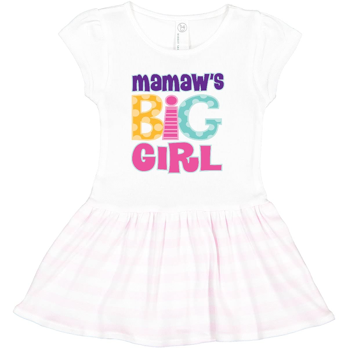Inktastic Mamaw's Big Girl Toddler Dress - Cute & Comfortable Cotton Dress for Baby Girls, Perfect for Birthday Parties, Family Photos & Everyday Wear