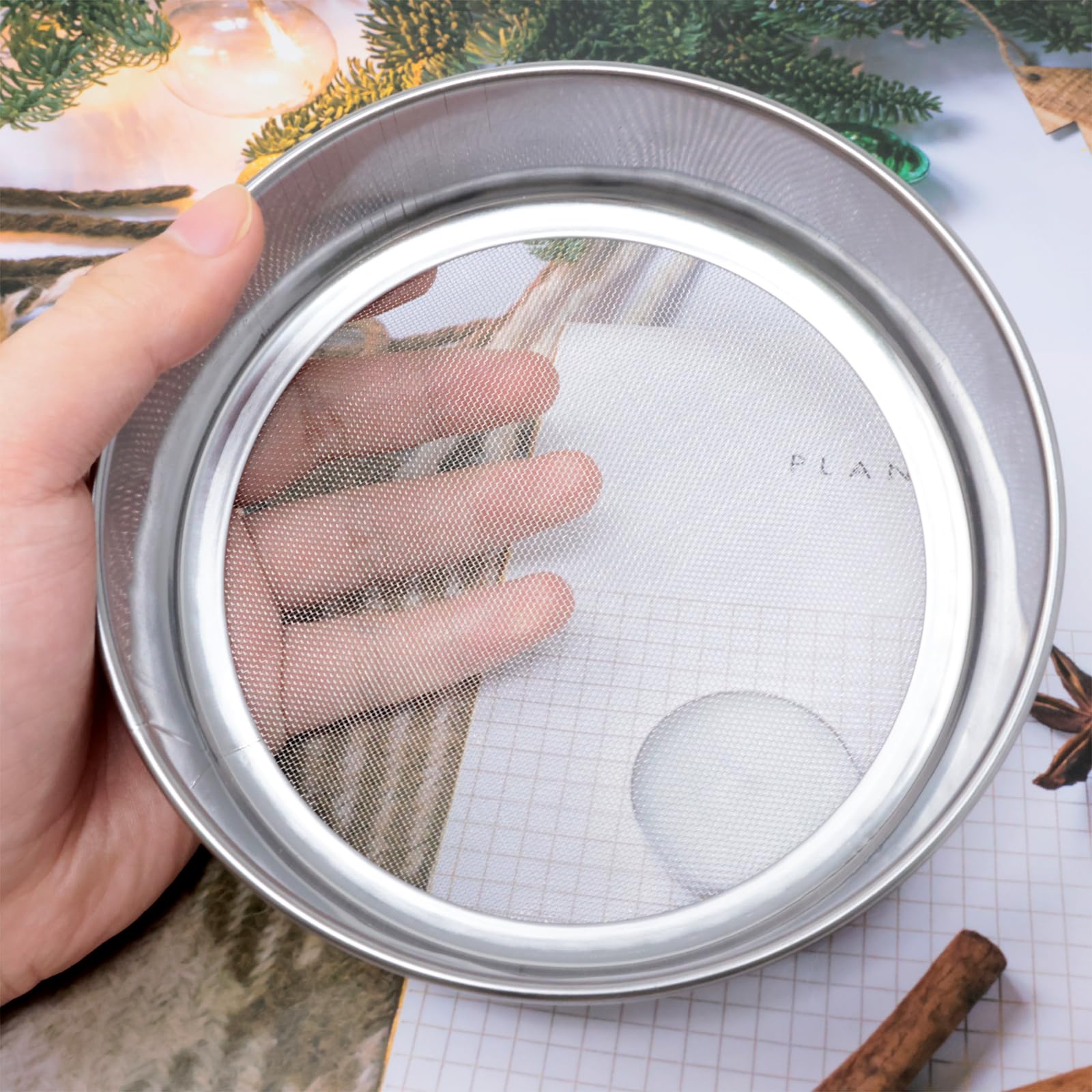 Premium 1-Piece Stainless Steel Flour Sieve - Heavy Duty Round Baking Sifter for Flour, Rice, Cocoa & Matcha Powder - Fine Mesh Kitchen Strainer for Baking, Cooking & Food Preparation