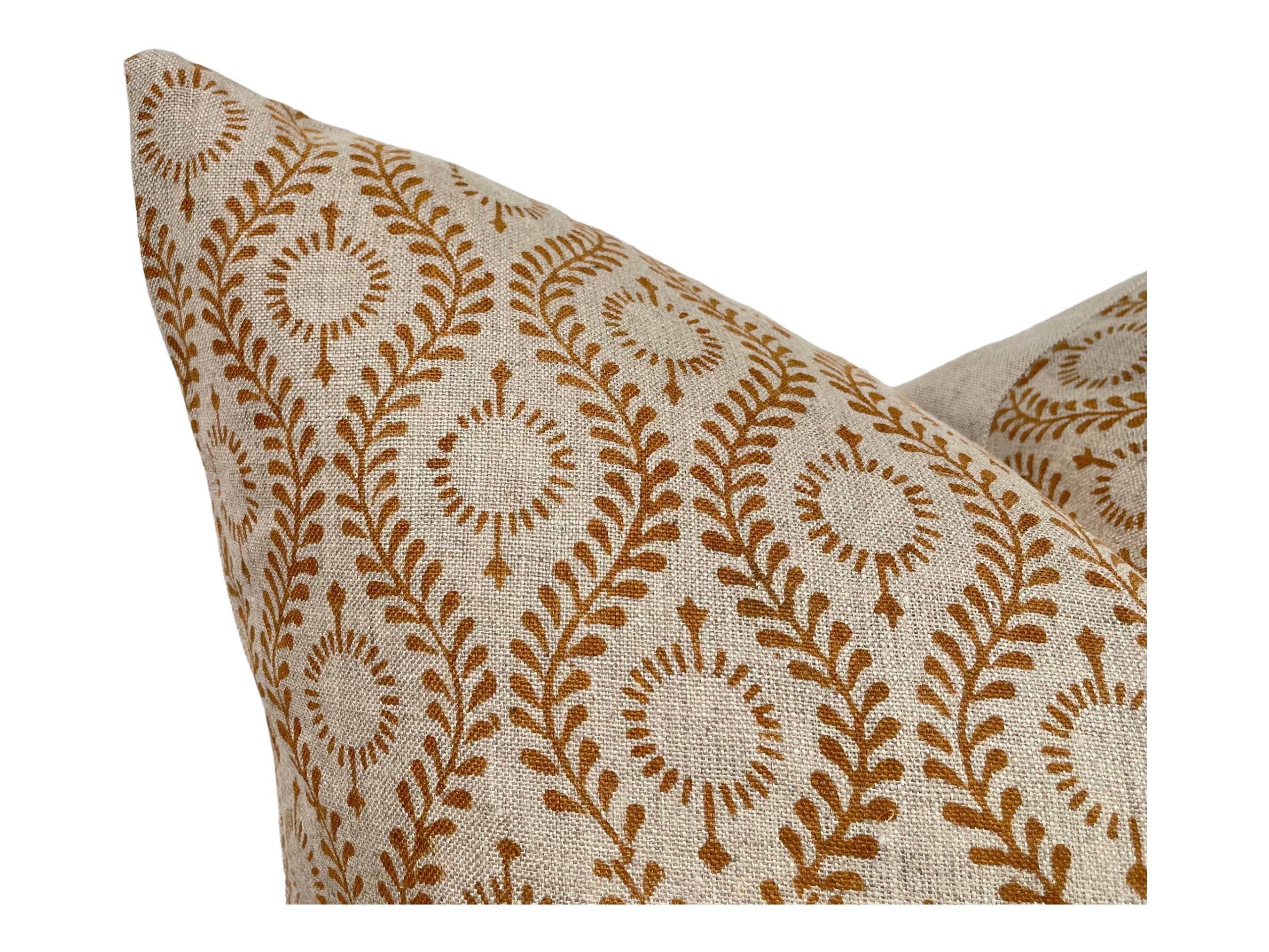 Bradbury Block Print Pillow Cover - Handmade Designer Cushion Cover for Sofa, Bed & Home Decor - Bohemian Chic Living Room & Bedroom Accent