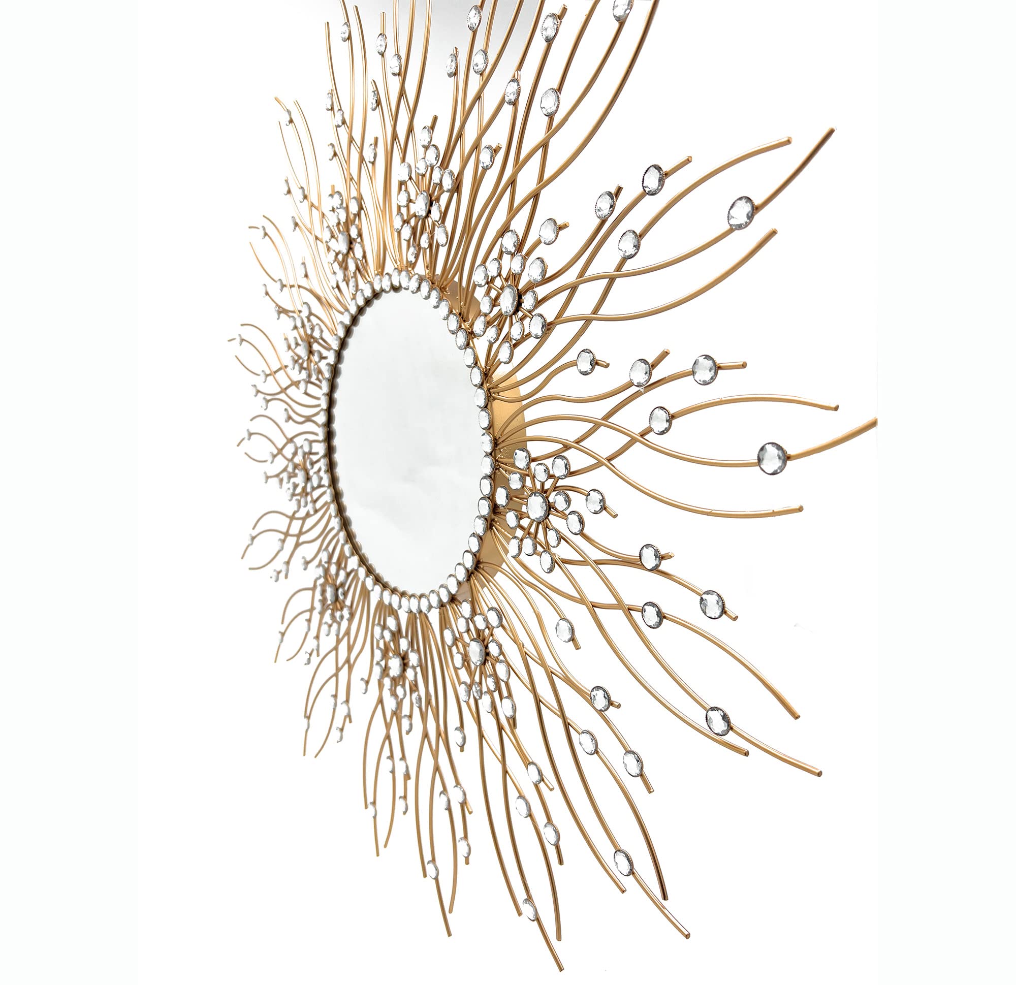 Stylish Starburst Wall Mirror - Decorative Metal Sunburst Mirror for Living Room, Bedroom & Entryway Décor