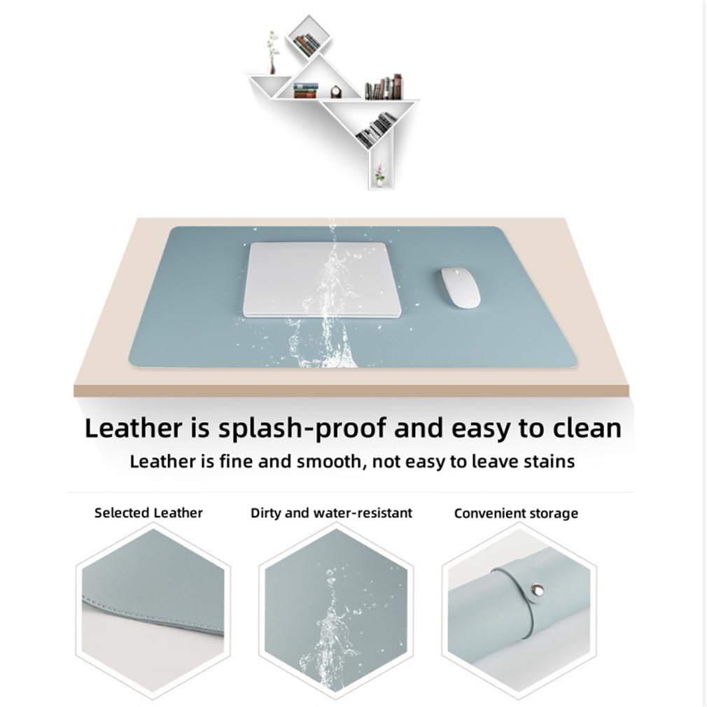 Premium Non-Slip PU Leather Desk Blotter - Waterproof Writing Pad & Keyboard Protector (31