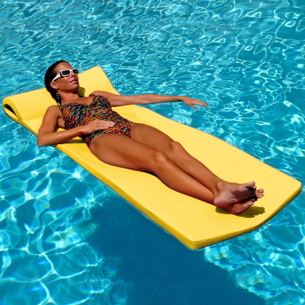 Pool Mate X-Large Foam Pool Float - Premium Yellow Inflatable Lounge for Adults, Perfect for Swimming Pools, Lakes & Beach Relaxation