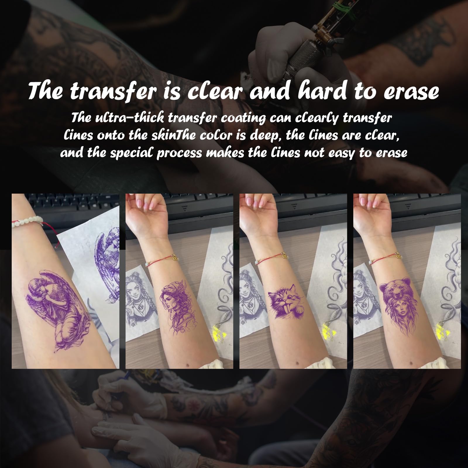 Premium Tattoo Transfer Paper - 100 Sheets A4 Size Thermal Stencil Paper for Professional & DIY Tattoo Artists | Compatible with M08F Printer & Tattoo Supplies | Perfect for Tattoo Studios, Home Practice & Custom Designs