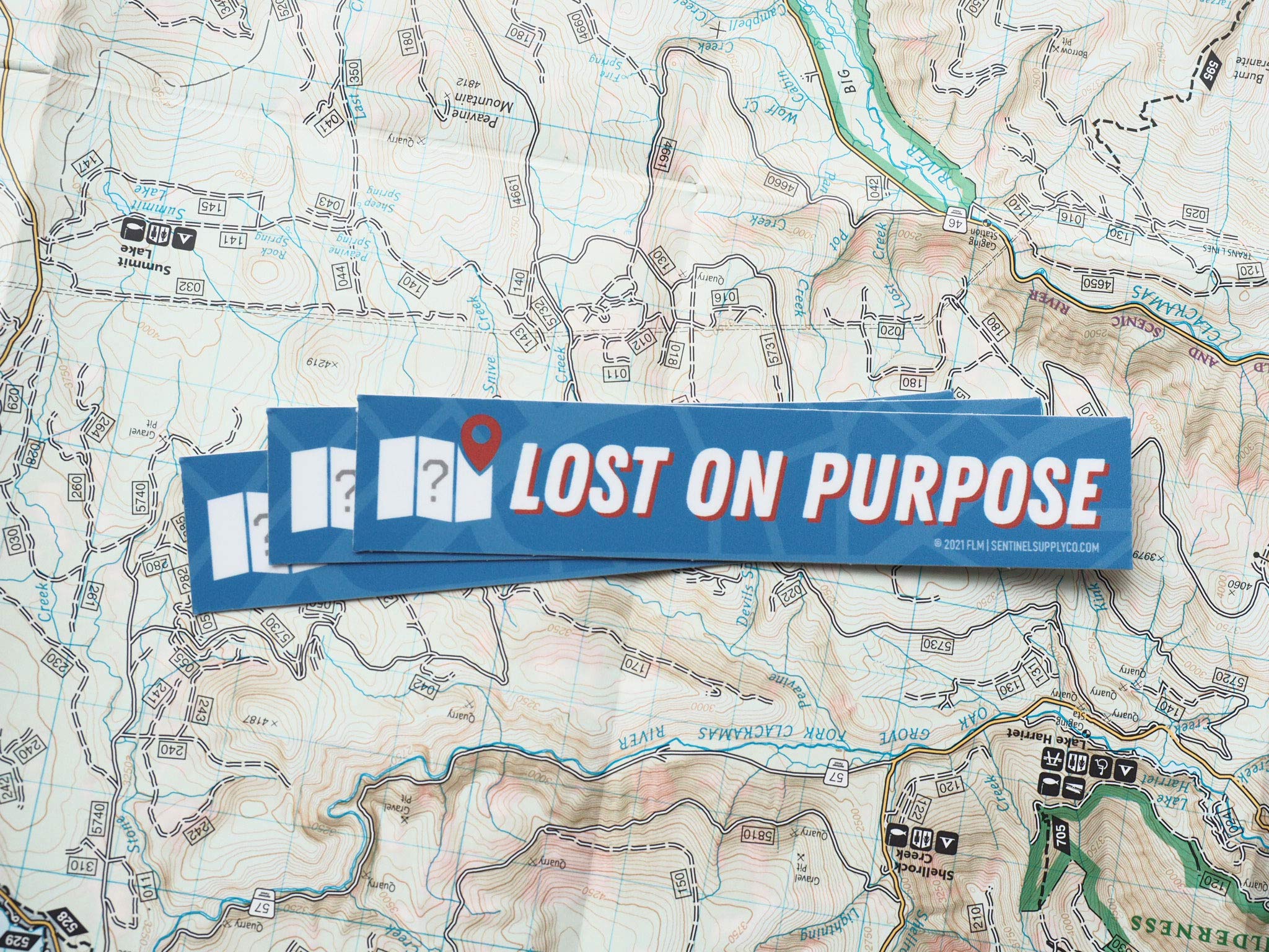 Lost on Purpose Blue Bumper Sticker - Durable Vinyl Decal for Motorcycle, RV, Camper, 4x4, Hydro Flask & Laptop | Perfect for Road Trips, Travel Adventures & Personalizing Your Gear