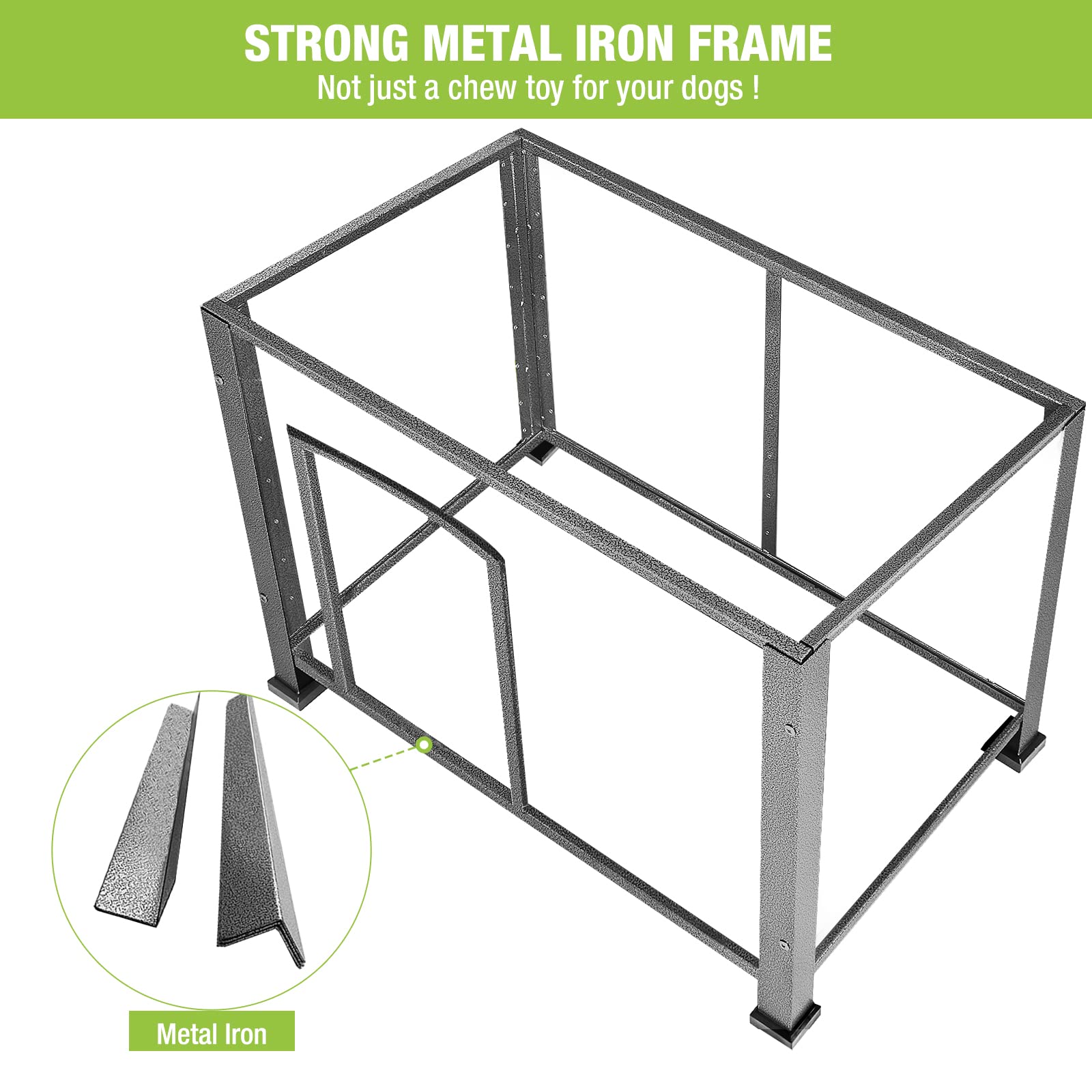 GUTINNEEN Chew Proof Dog House with Metal Iron Frame - Durable Outdoor Dog Kennel for Small, Medium & Large Dogs - Indoor Dog Cage (43.3