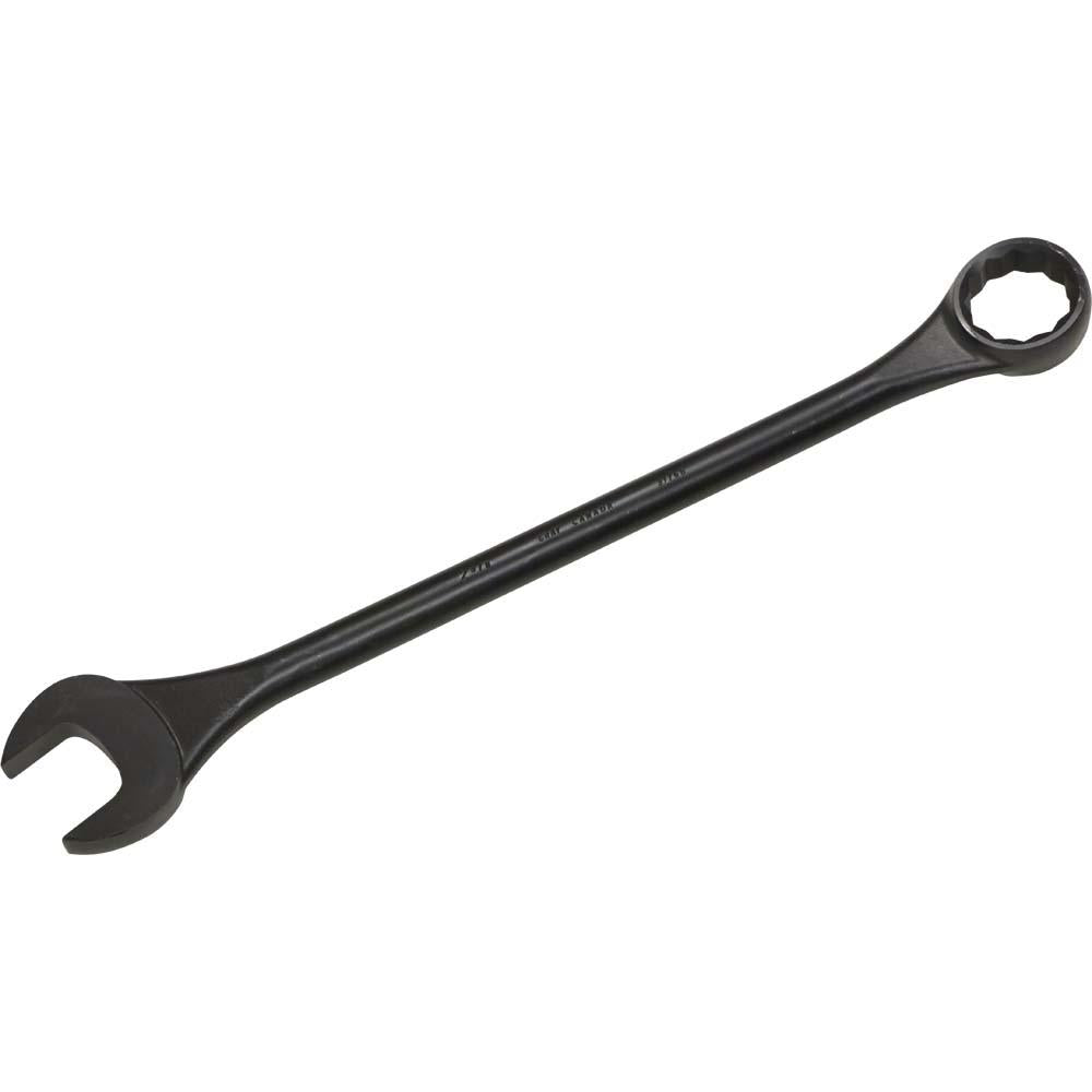 12-Point SAE Round Shank Large Combination Wrenches Set - 15° Offset - Black Oxide Finish - Perfect for Automotive Repair & Industrial Maintenance