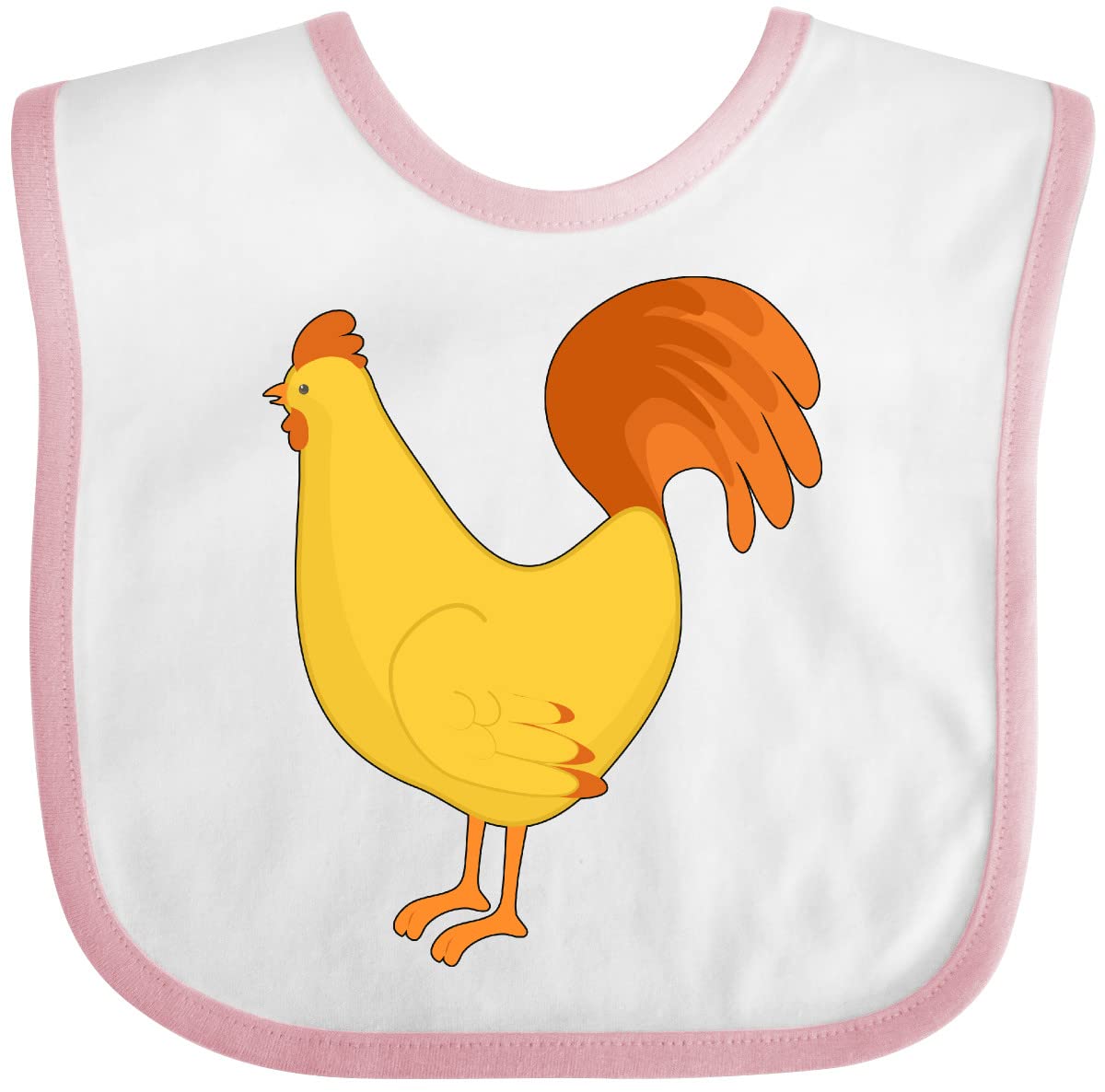 Inktastic Cute Yellow Chicken Baby Bib - Soft & Absorbent Drool Bib for Infants & Toddlers - Perfect for Feeding, Teething & Playtime