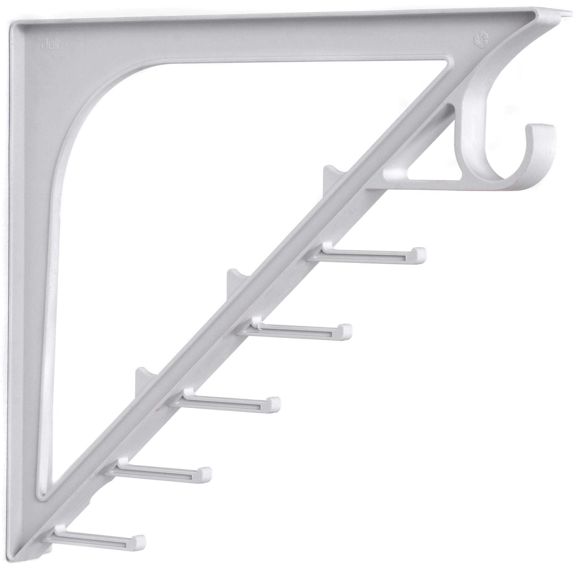 Delta Cycle Large White Delta Closet Bracket - Heavy Duty Bike Storage Hook for Garage, Basement & Shed Organization - Perfect for Hanging Bicycles, Helmets & Gear
