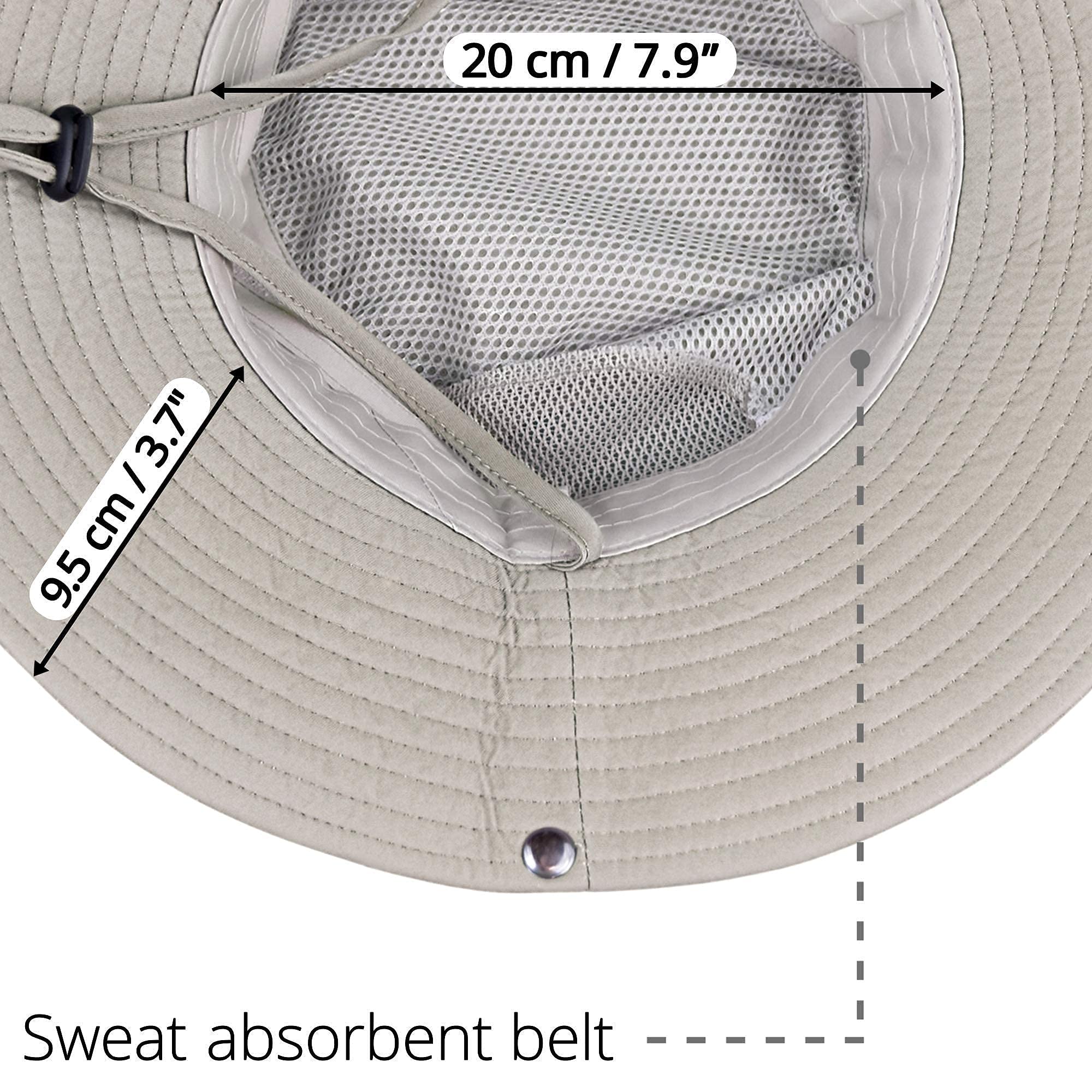 UPF 50+ Safari & Fishing Hat with Neck Flap - Premium Sun Protection UV Hat for Men & Women - Wide Brim Boonie Hat for Outdoor, Hiking, Camping & Beach Activities