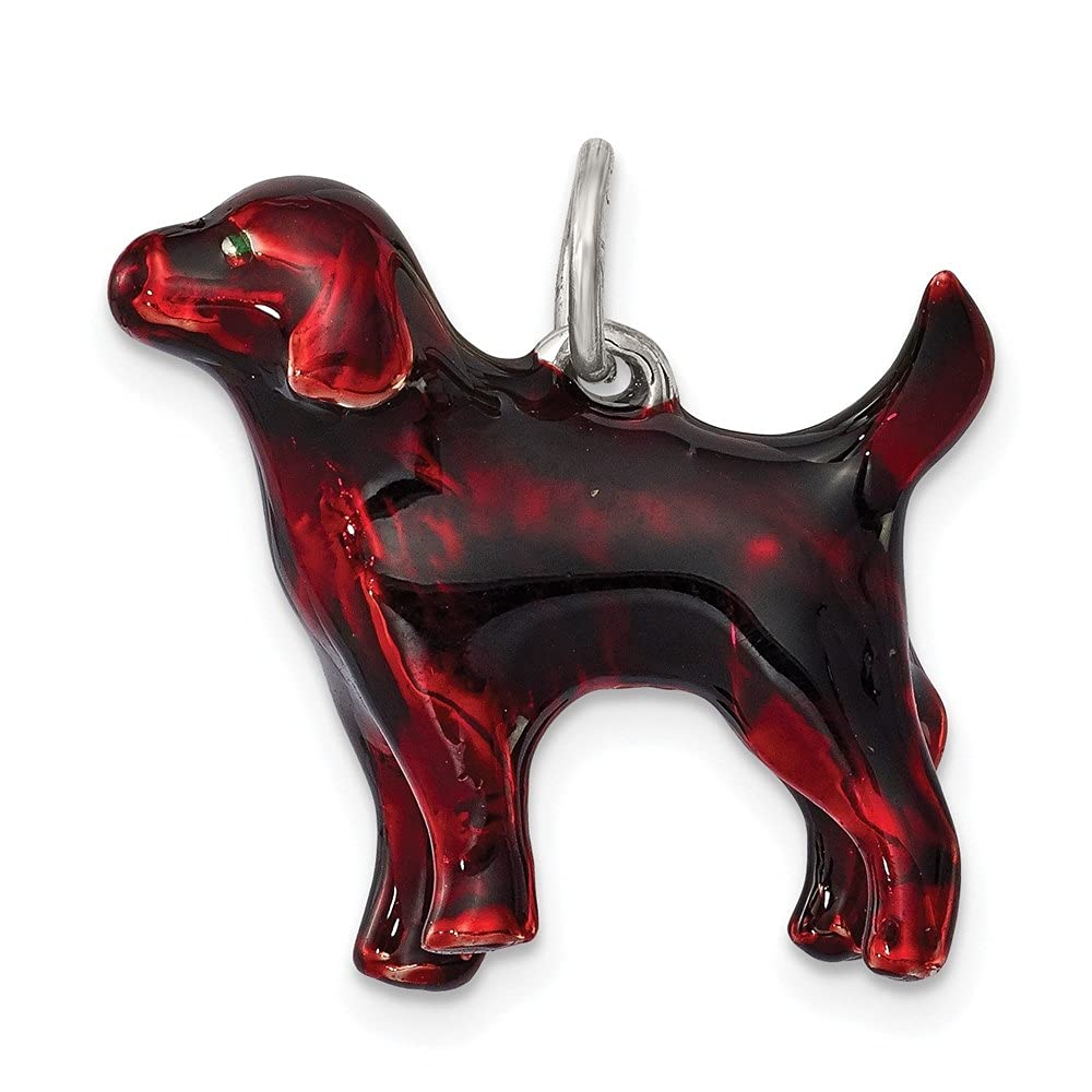 925 Sterling Silver Enameled Chocolate Labrador Pendant Necklace - 20mm x 22mm Handmade Jewelry for Dog Lovers - Perfect Gift for Pet Owners, Birthdays & Anniversaries