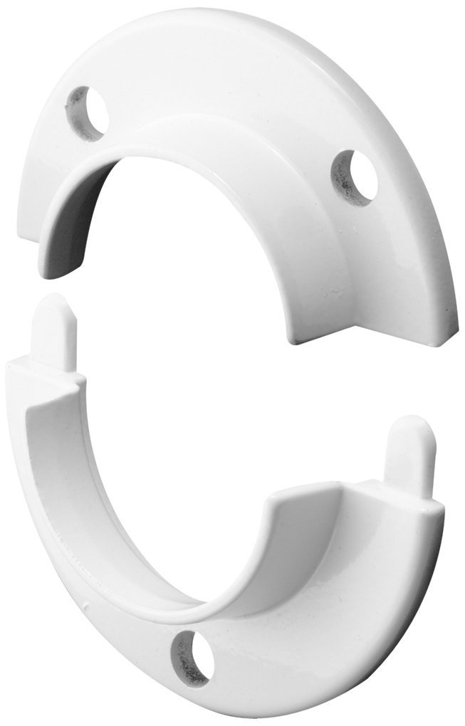 2-Pack White Bracket Closet Pole - Heavy Duty Shelf Support for Closet Organizers, Wardrobes & Storage Systems