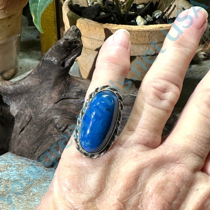Sterling Silver Blue Lapis Lazuli Long Ring Size 5 - Southwestern Style Bohemian Jewelry for Women | Perfect for Casual Wear, Festivals, and Gift Giving