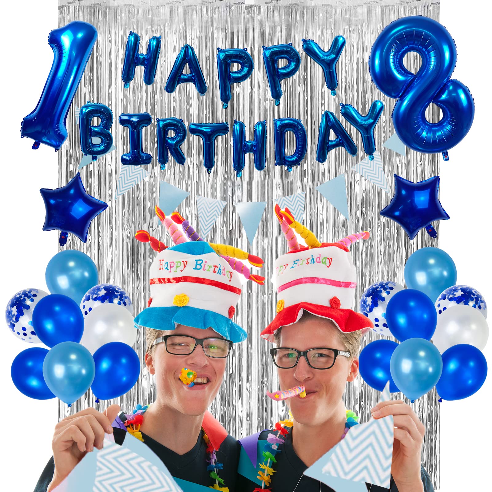 18th Birthday Party Decorations Set - Navy Blue & Gold Happy 18th Birthday Balloons Kit for Boys, Girls & Adults | Perfect for Milestone Celebrations, Graduation Parties & Coming of Age Events