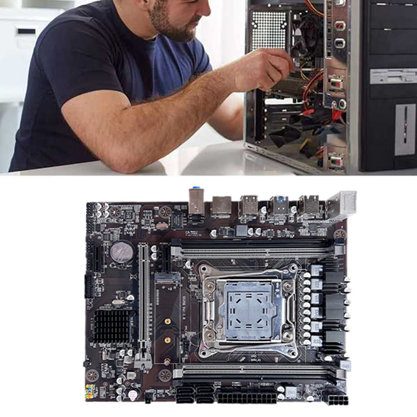 XIDIT X99 Motherboard LGA2011-3 - Supports Xeon E5 V3/V4 CPUs & DDR4 RAM (Includes E5-2620 V3 CPU) - Perfect for Gaming PC Builds, Workstations, and Server Applications