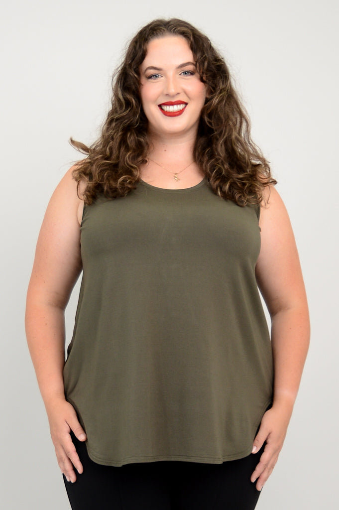 Jazz Tank Top for Women - Soft Bamboo Fabric, Khaki Color - Perfect for Yoga, Casual Wear & Summer Outfits