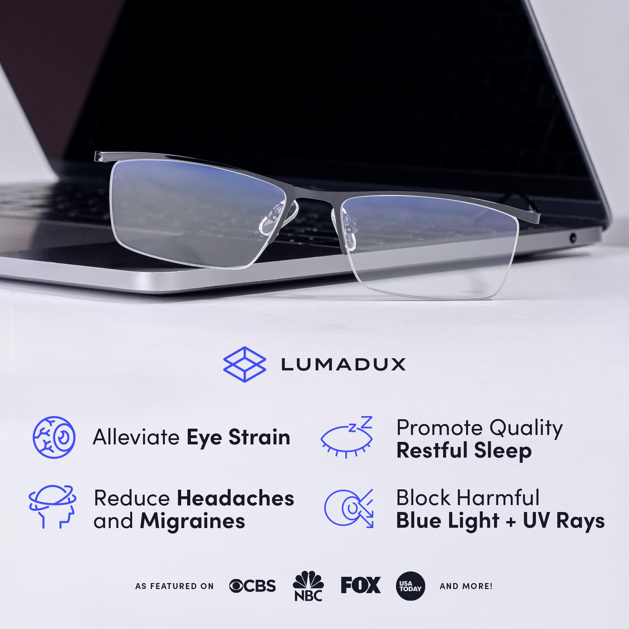 Blue Light Blocking Glasses for Men - Anti Eye Strain, Headache Relief & Clear Vision - Gaming & Reading Computer Glasses for Work, Study & Screen Time Protection