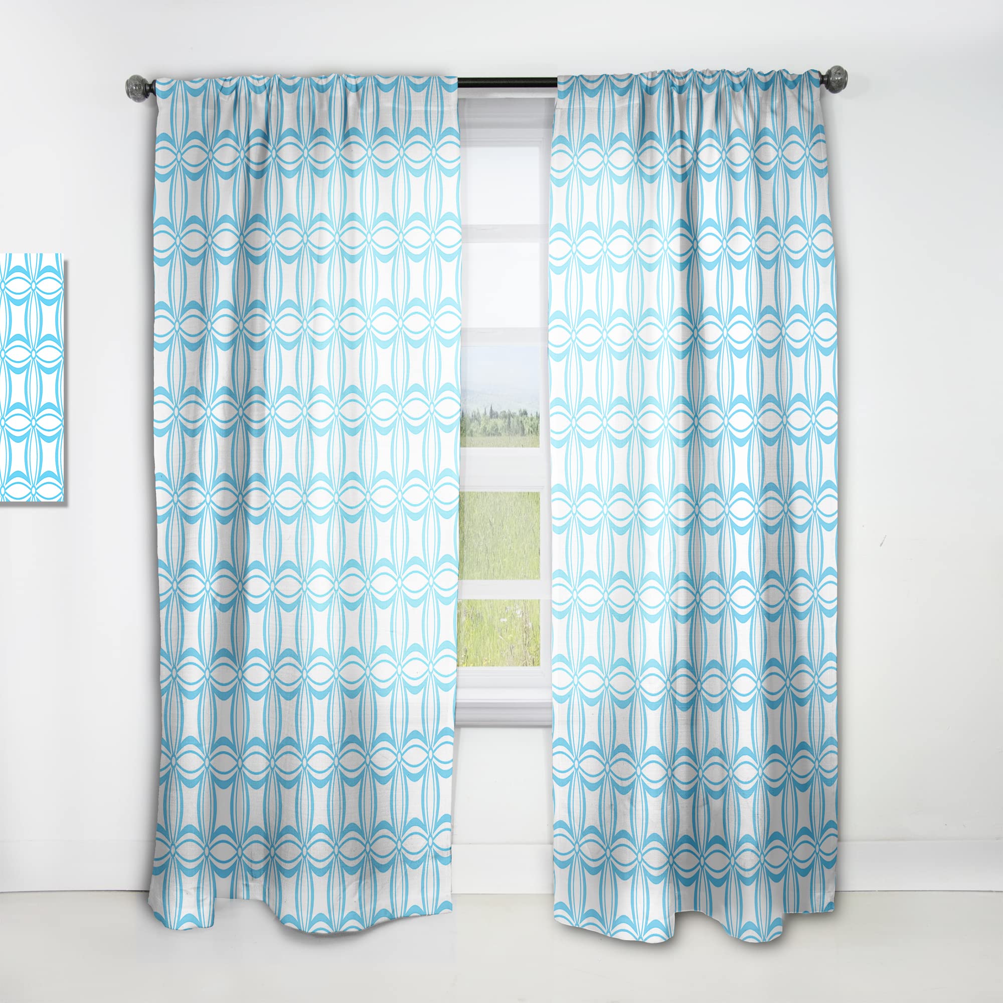 DesignQ Retro Abstract Pattern Thermal Insulated Curtains - Single Panel 52x90 - Bedroom & Living Room Window Drapes for Home Decor & Energy Efficiency