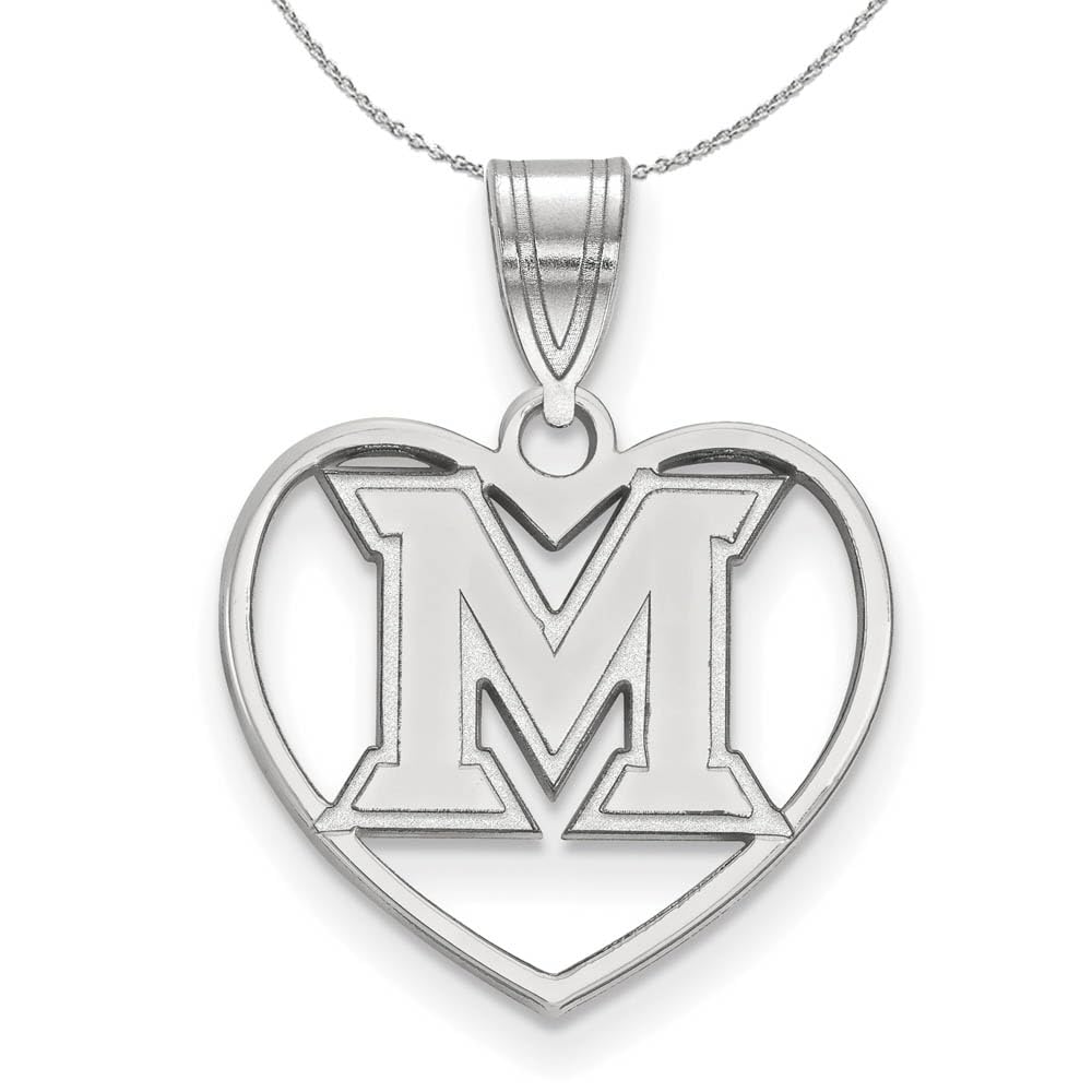 Black Bow Sterling Silver Miami U Heart Pendant Necklace - Elegant Jewelry Gift for Women, Perfect for Valentine's Day, Anniversary & Special Occasions