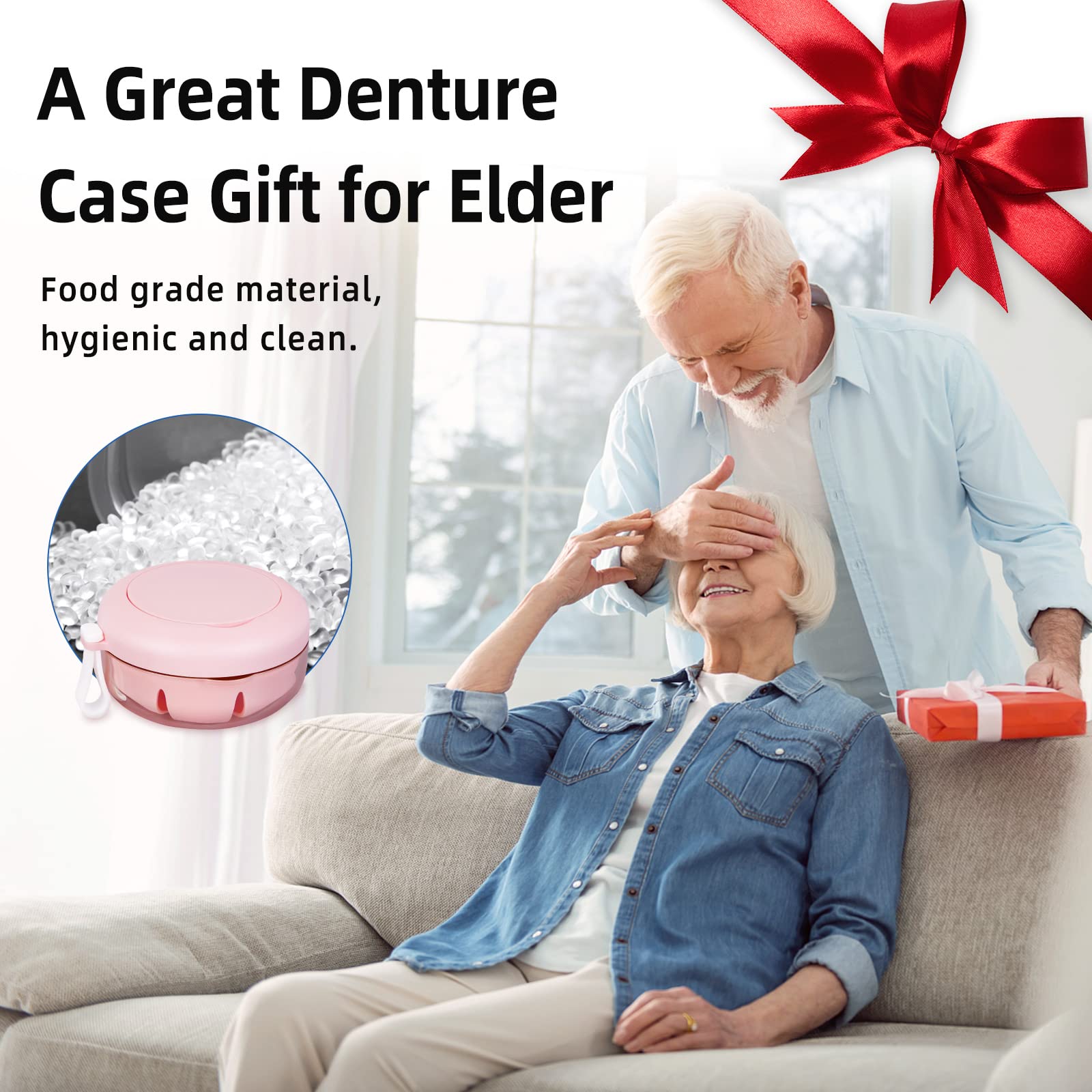 Leak Proof Denture Cup Kit - Travel Retainer Case for Dentures & Aligners - Home & Travel Use