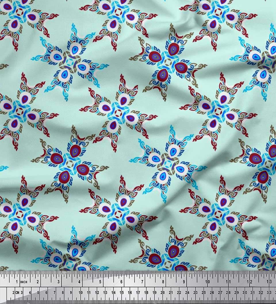 Soimoi Moss Georgette Brown Fabric by The Yard - 42 Inch Wide Moroccan Printed Fabric with Exotic Designs for Dresses, Curtains & Home Decor | Fashion & Interior Design Material