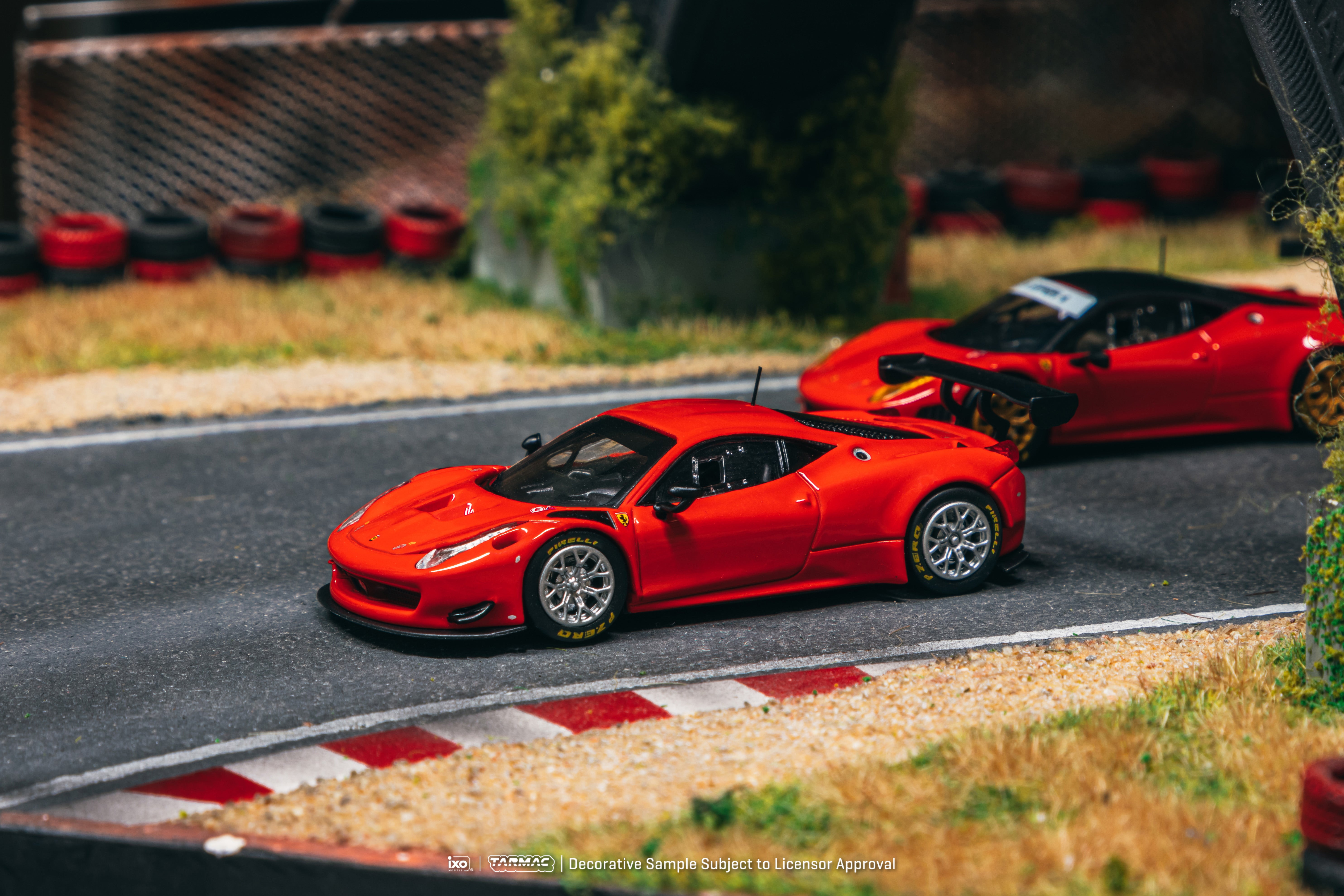 Tarmac Works 1/64 Scale Ferrari 458 Italia GT3 Diecast Model Car - Red | Collectible Miniature Racing Vehicle for Display & Racing Enthusiasts | Perfect for Diecast Collections, Kids Play & Home Decor