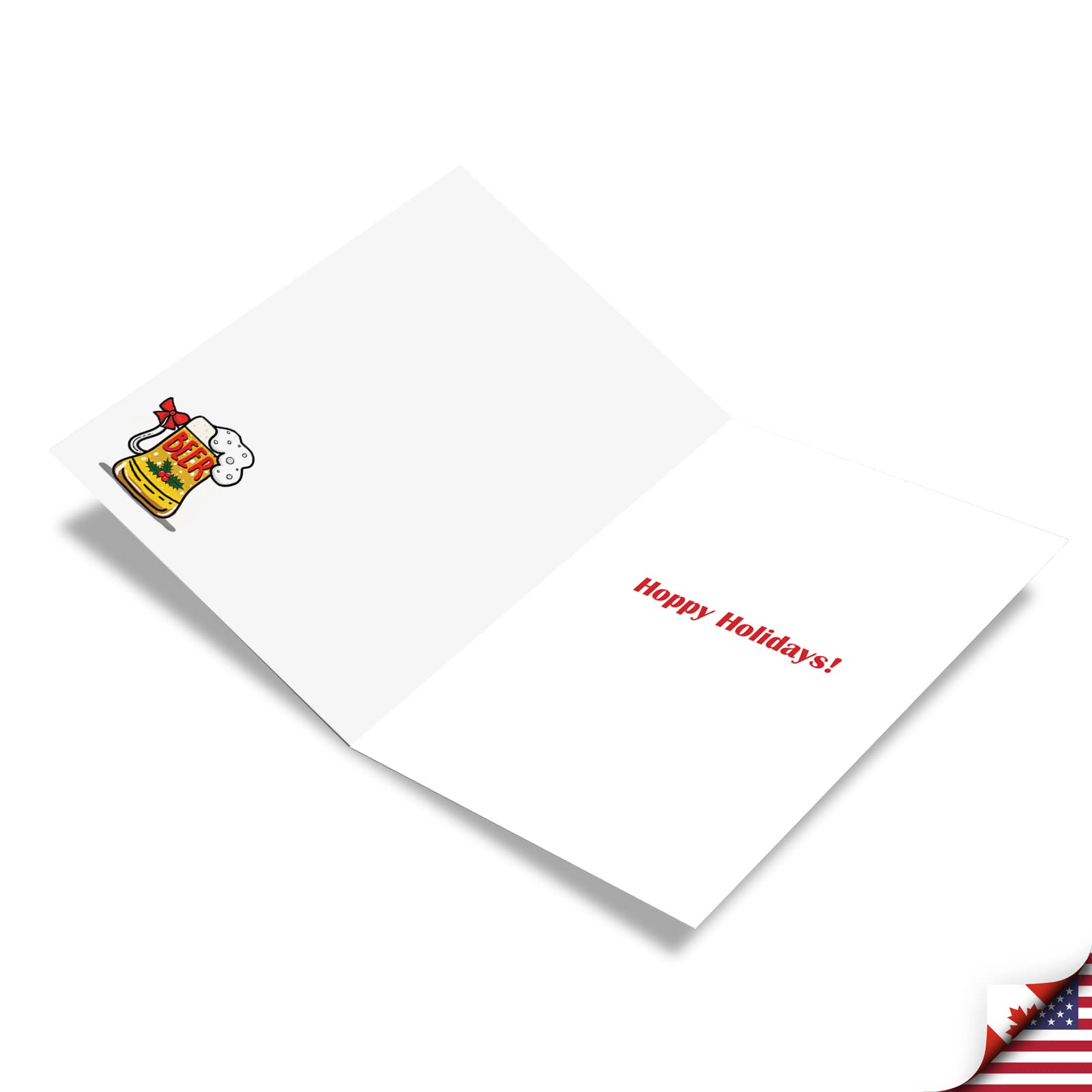 NobleWorks 12-Pack Funny Christmas Greeting Cards with Envelopes - Holiday Humor Beer Time Design for Men & Women - Perfect for Office Parties, Family Gatherings & Secret Santa Exchanges (C7072XSG-B12x1)