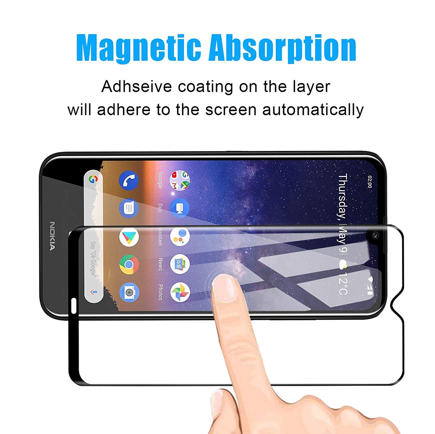2 Pack Nokia 2.2 Tempered Glass Screen Protector - 9H Hardness HD Clear Anti-Scratch Guard with Easy Installation Kit & Microfiber Cloth - Perfect for Daily Protection and Gaming Use
