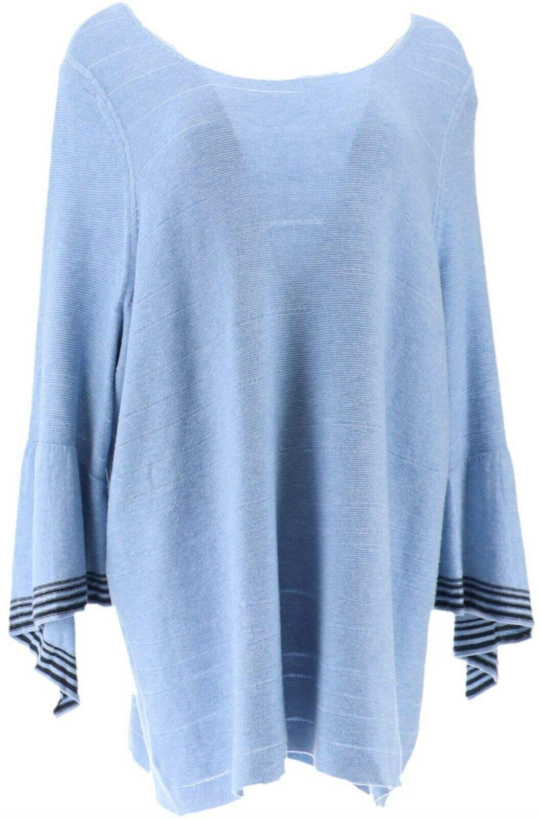 Laurie Felt Cascade SLV Sweater for Women - Dusty Blue Pullover Knit Top Size 2X (New Style A346612) | Cozy Fall & Winter Fashion, Casual Office Wear, Weekend Outfits