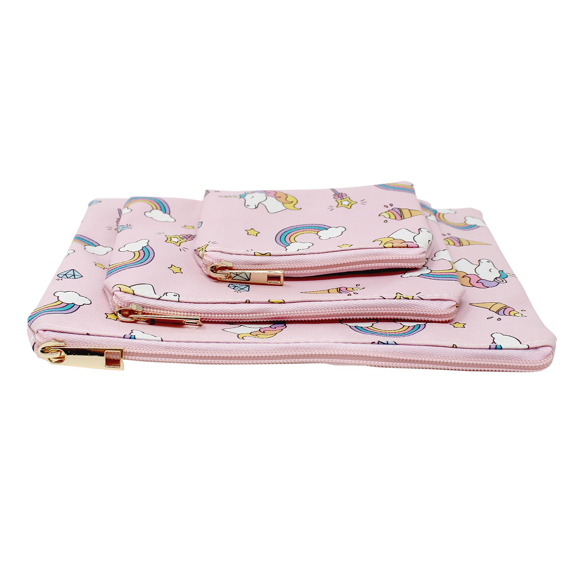 3-Piece Themed Cosmetic Bags Set - Travel Makeup Organizer for Women, Waterproof Toiletry Pouch (Perfect for Vacation, Gym & Daily Use)