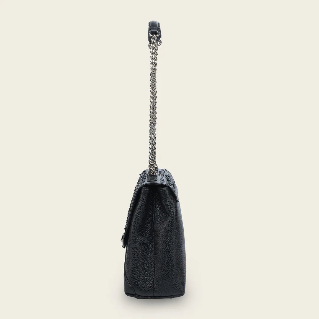 BOD1RRS Women's Casual Fashion Leather Shoulder Bag - Black Crossbody Purse for Everyday Use, Work & Travel