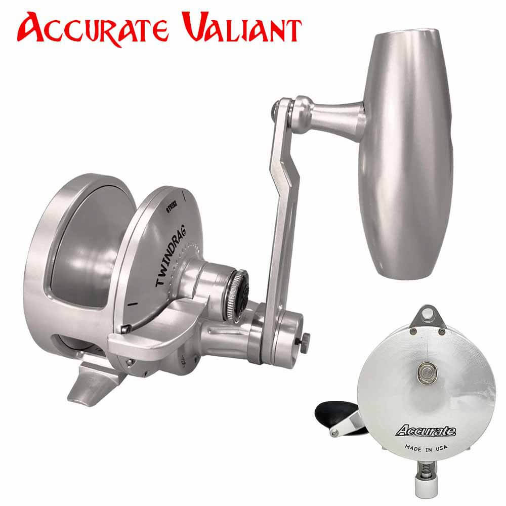 Accurate Valiant BV2 600NN SPJ Silver 2-Speed Slow Pitch Jigging Reel - Perfect for Deep Sea Fishing & Saltwater Jigging