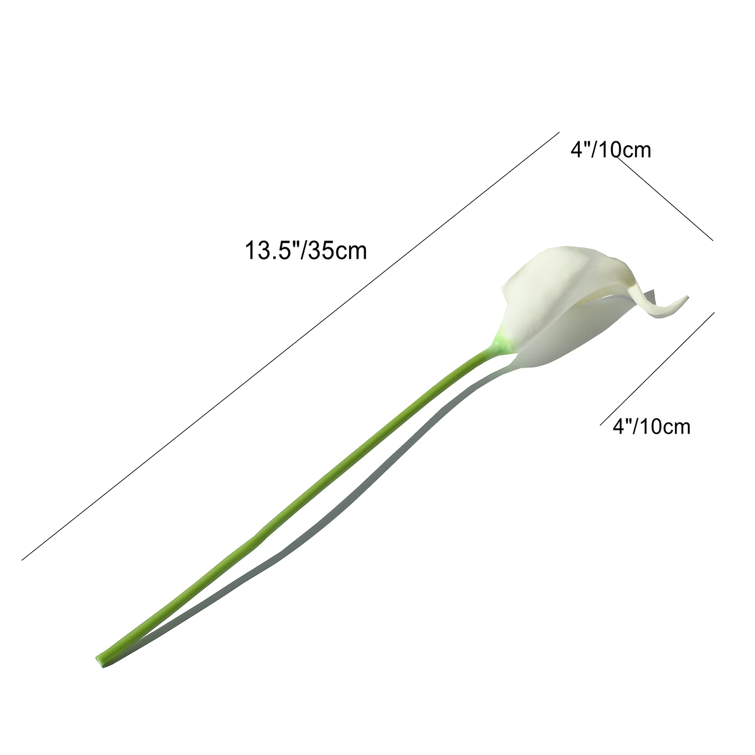20pcs Pure White Artificial Calla Lily Silk Flowers 13.5
