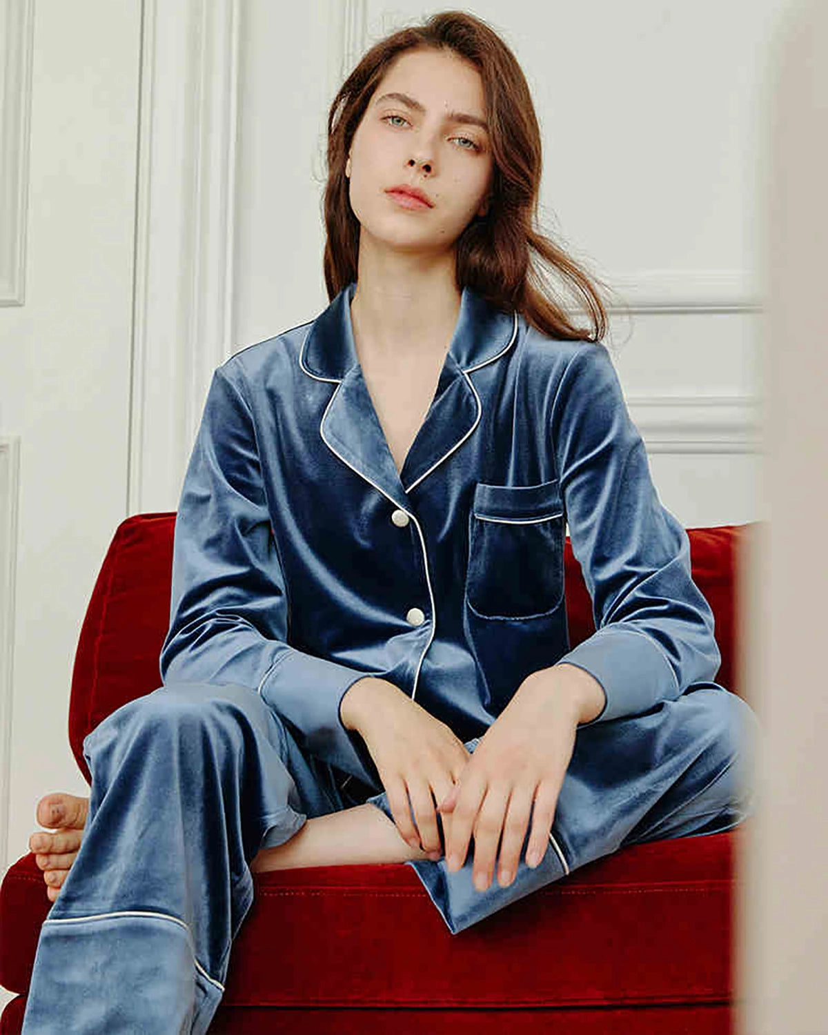 Luxury Women's Silk Velvet Pajama Set - Soft Sleepwear Loungewear for Comfortable Nights & Relaxing at Home - Perfect Gift for Her
