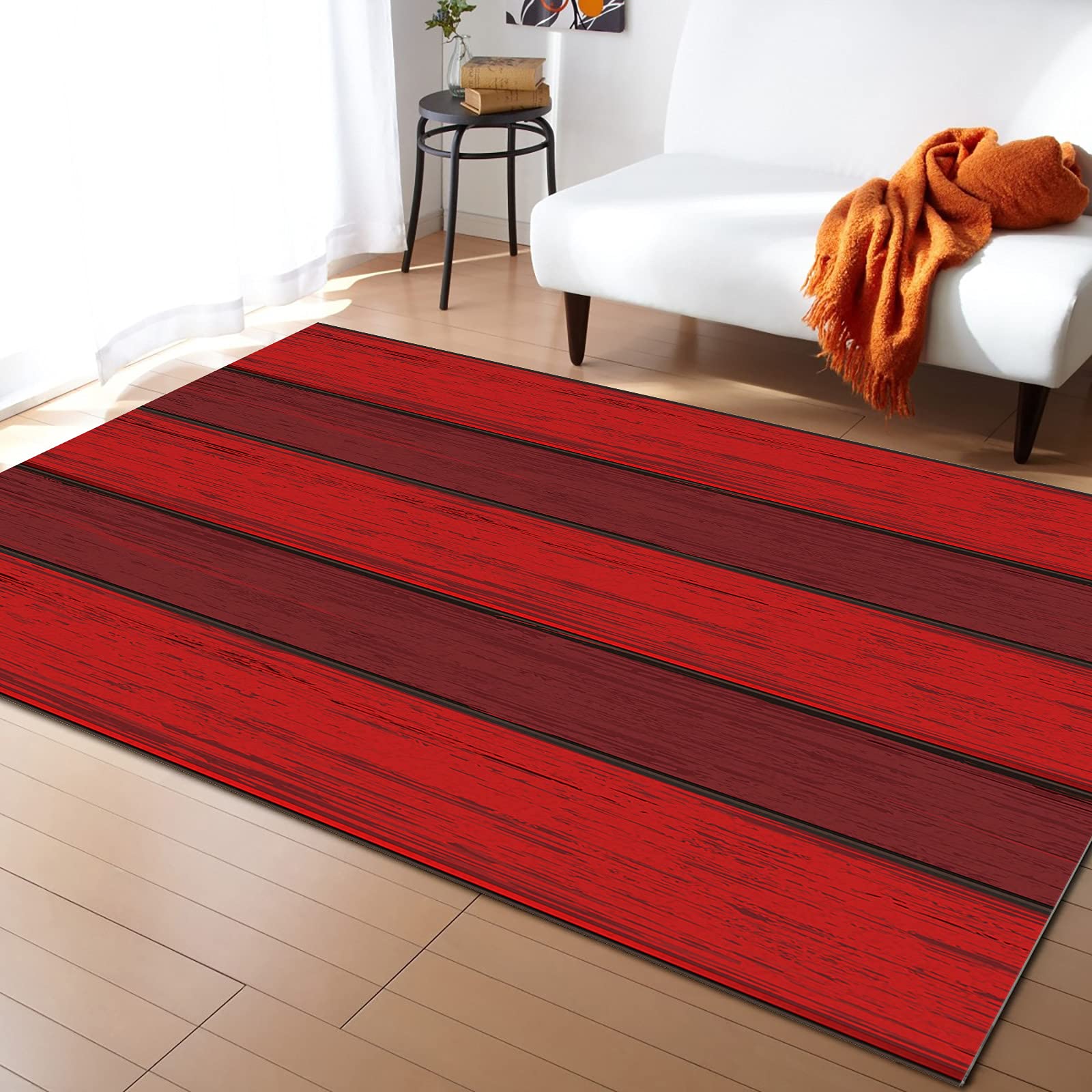 Rustic Red Barn Wood Area Rug 2'7