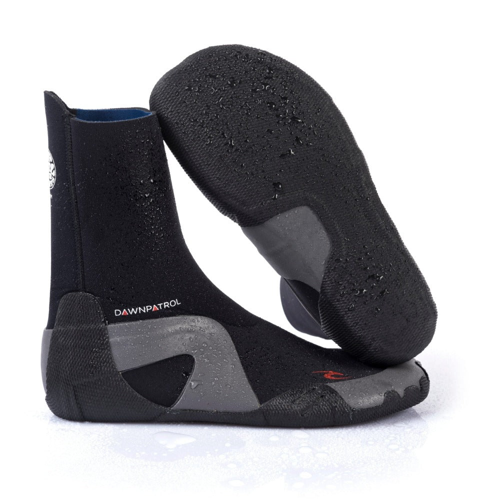 Rip Curl Dawn Patrol 5mm Round Toe Booties - Premium Neoprene Surf Booties for Men & Women - Warm Waterproof Wetsuit Shoes for Surfing, Diving & Water Sports