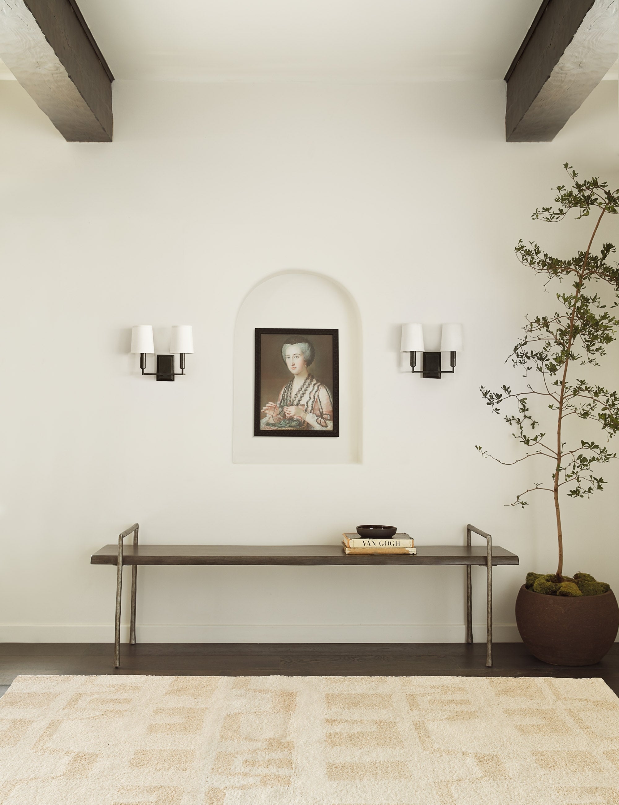 Charlie Double Sconce Wall Light - Modern Brass Wall Sconce with Glass Shades for Bedroom, Living Room & Hallway Lighting