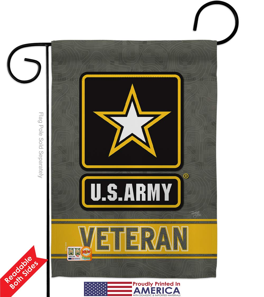 US Army Veteran Garden Flag Kit - Double-Sided 28x40 Inch Military Yard Banner for Armed Forces, Rangers & Retirees | Patriotic Home Decor Made in USA | Perfect for Memorial Day, Veterans Day & Front Yard Displays