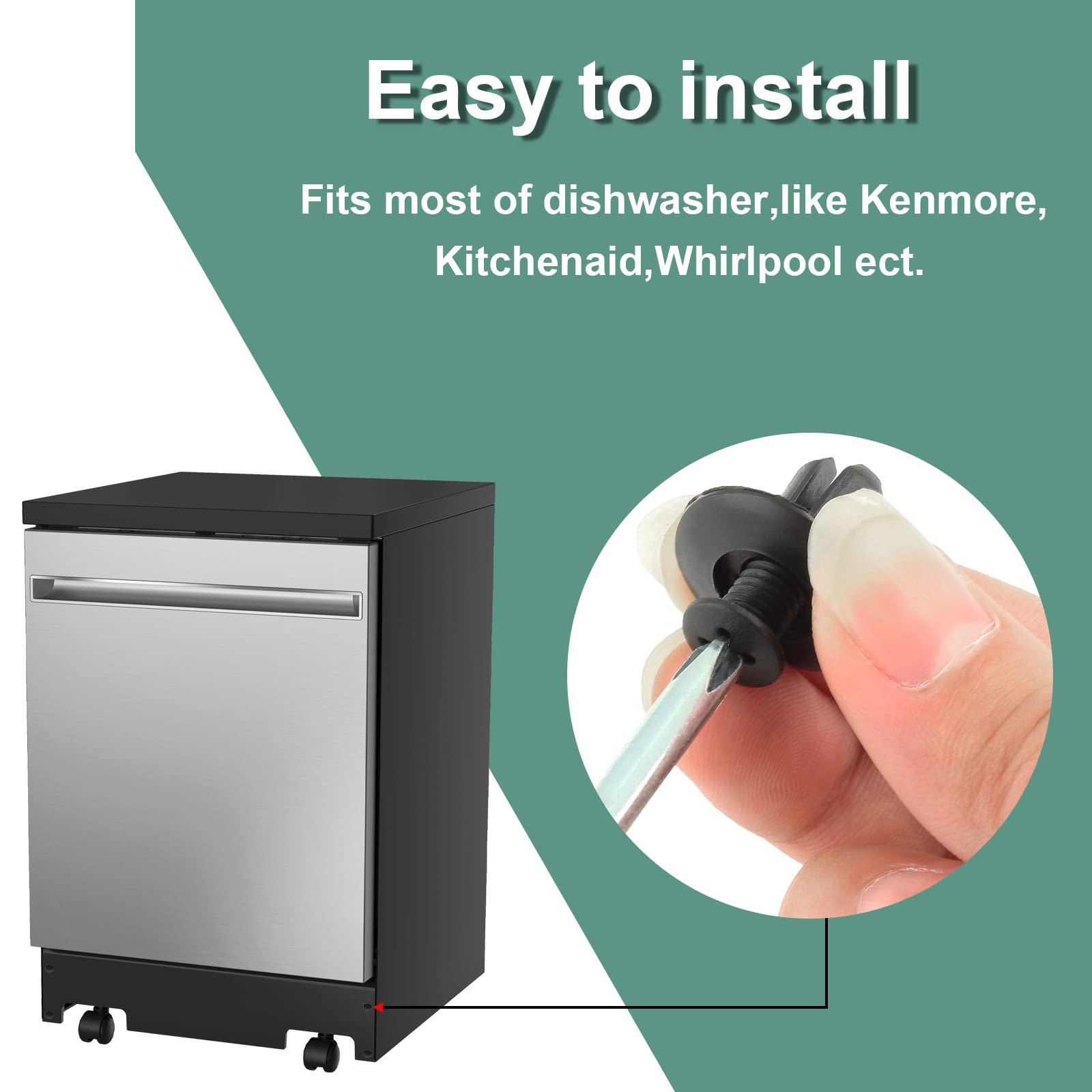 20 Pcs Dishwasher Kick Plate Fasteners & Trim Retainers - Compatible with Kenmore, KitchenAid, Whirlpool - Secure Dishwasher Kickplate Clips for Easy Installation & Repair - Perfect for Home Kitchen Appliance Maintenance