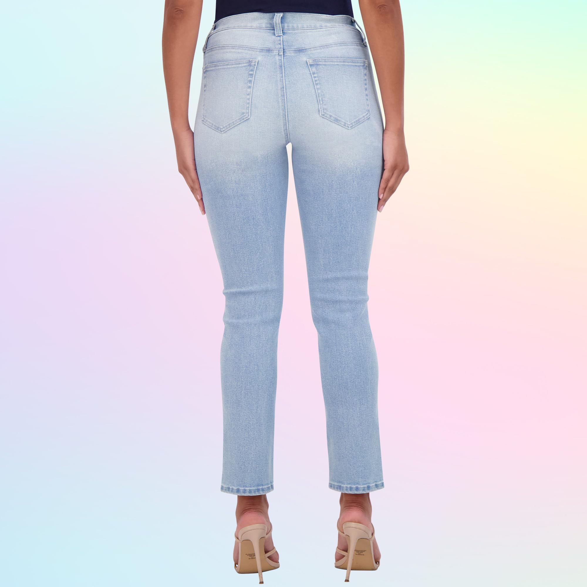 Savi Parker Women's Maternity Jeans Under The Belly – Stretch Comfort, Straight Leg, Distressed Denim - 29