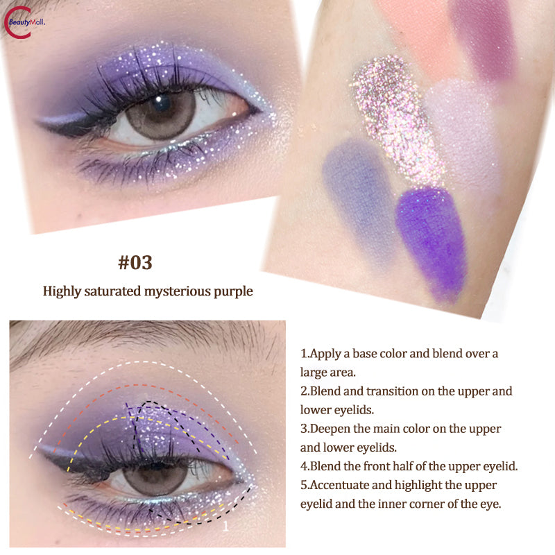 XIXI Professional 6-Color Eyeshadow Palette - Highly Pigmented, Long-Lasting Makeup for Day & Night Looks - Perfect for Office, Party & Special Occasions