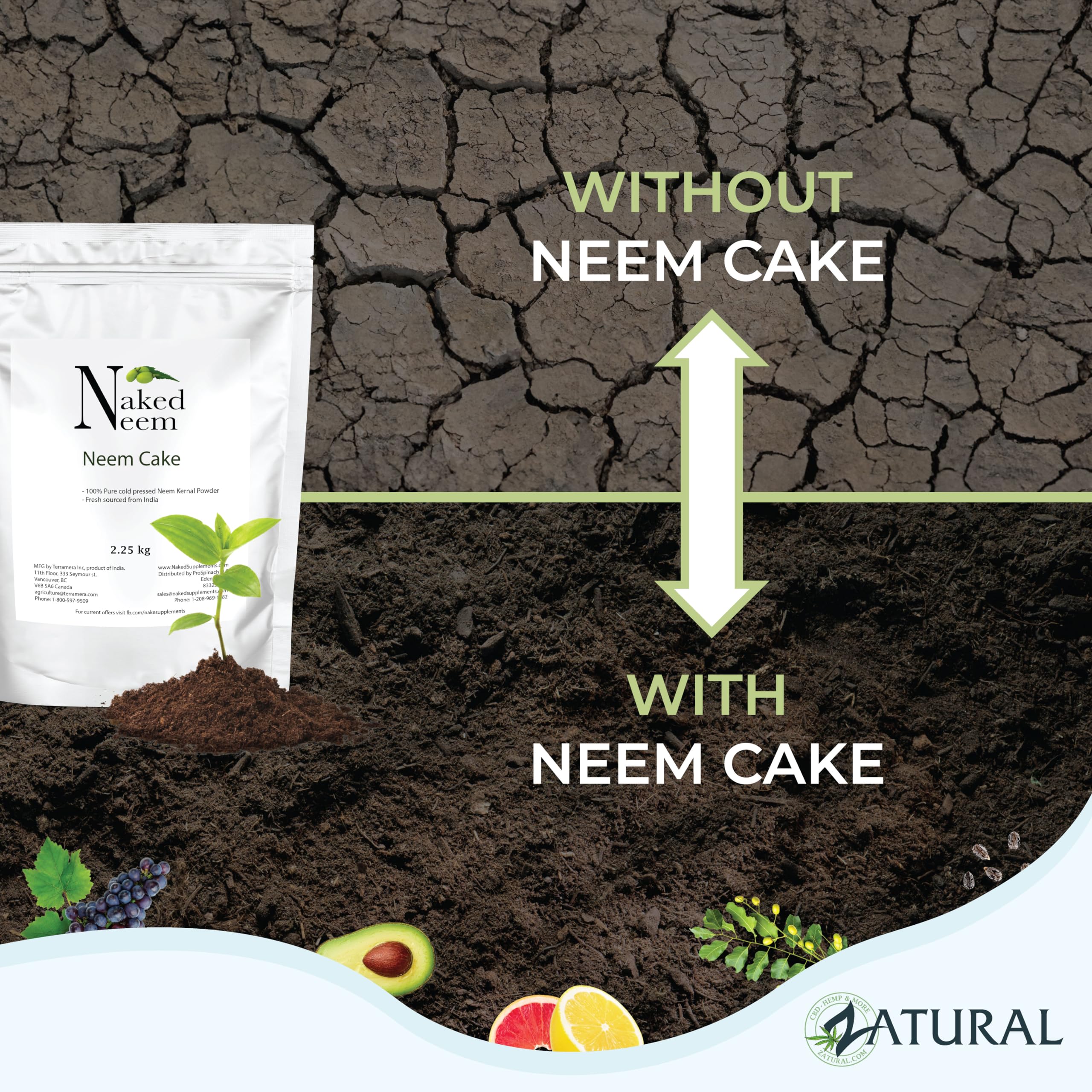 Organic Neem Cake Fertilizer 5 lb - Natural Plant Food for Vegetables, Flowers & Lawns - Ideal for Organic Gardening, Pest Control & Soil Enrichment