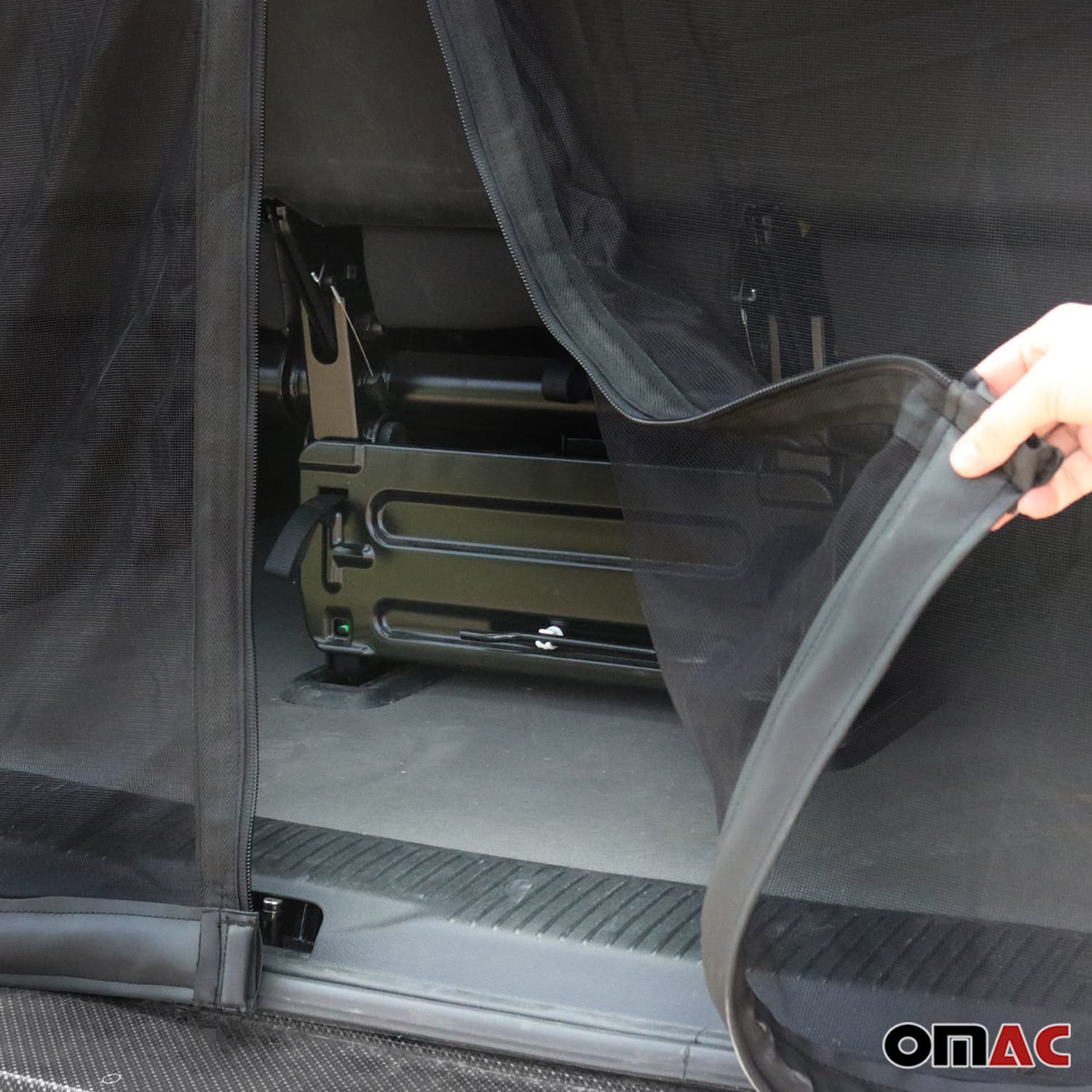 OMAC Magnetic Mosquito Net Bug Screen for Ford Transit 2015-2024 - Black Tailgate Mesh (1 Piece) | Perfect for Camping, Road Trips & Outdoor Adventures