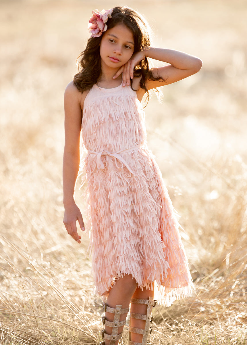 Caleo Women's Blush Pink Dress - Elegant & Comfortable for Parties, Weddings & Special Occasions