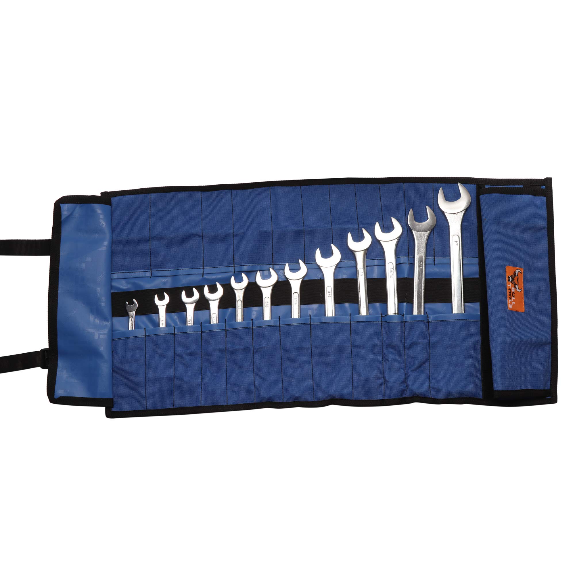 35-Pocket Wrench Roll Bag - Heavy Duty Waterproof Tool Organizer for Metric/SAE Wrenches - Workshop & Travel Use