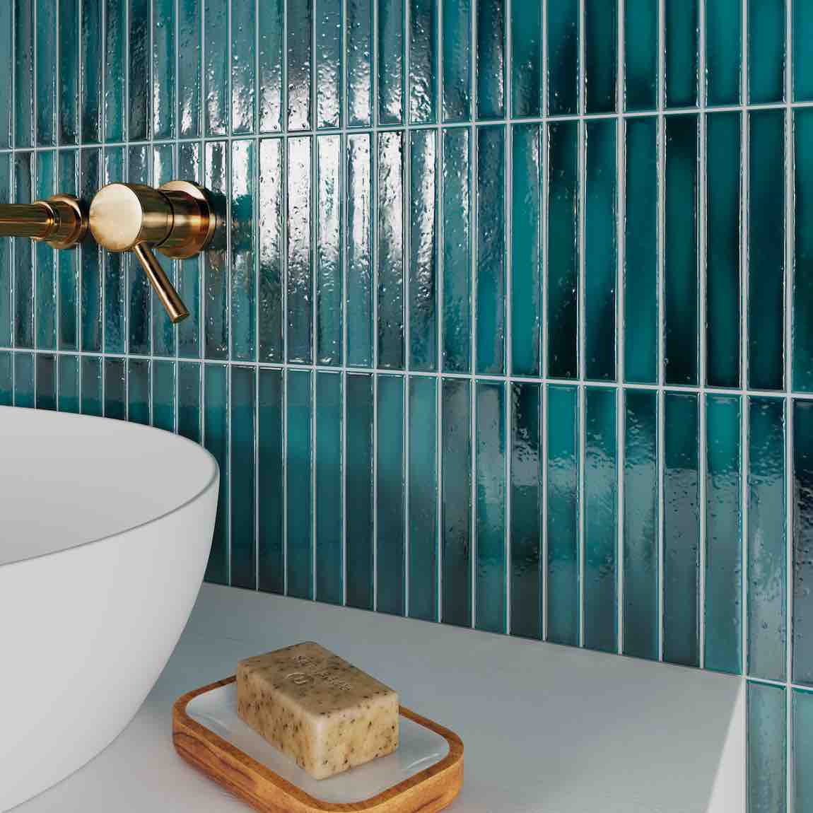 Blue Sapphire Watercolor Stick Mosaic Tile - DIY Art Projects, Home Decor & Craft Supplies for Walls, Backsplashes & Creative Designs