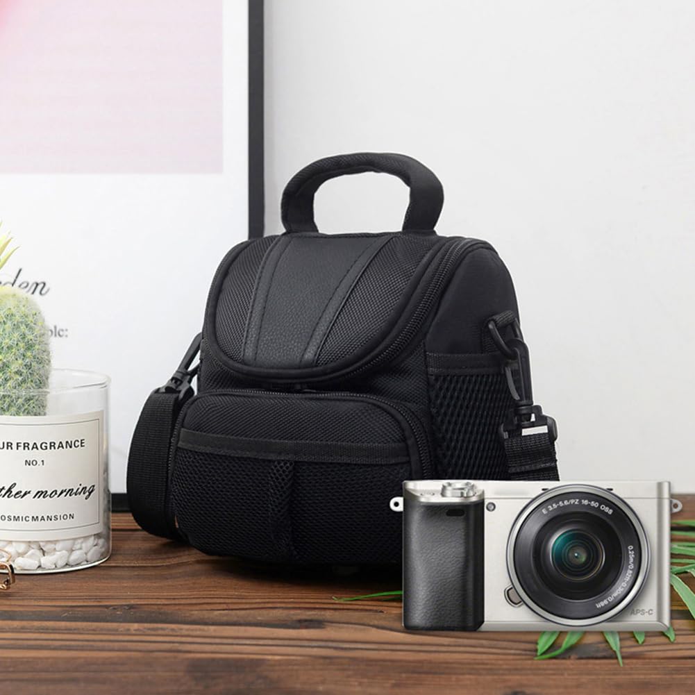 BIOSA Waterproof DSLR Camera Shoulder Bag - Portable SLR Camera Case for Nikon D40 with Charging Pocket, Black, Fashionable Design - Perfect for Travel, Hiking & Outdoor Photography