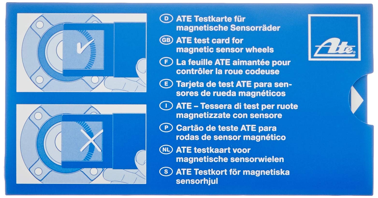 ATE 760130 ABS Test Card for Magnetic Sensor Wheels - Professional Diagnostic Tool for Vehicle Speed Sensors | Perfect for Automotive Repair Shops & DIY Mechanics